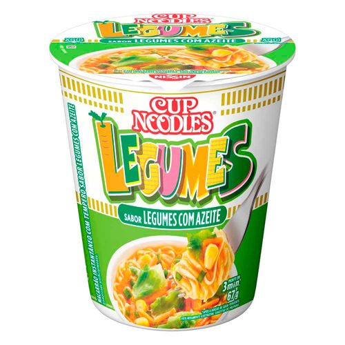 Macarrão Instantâneo Nissin Cup Noodles Legumes com Azeite 67g