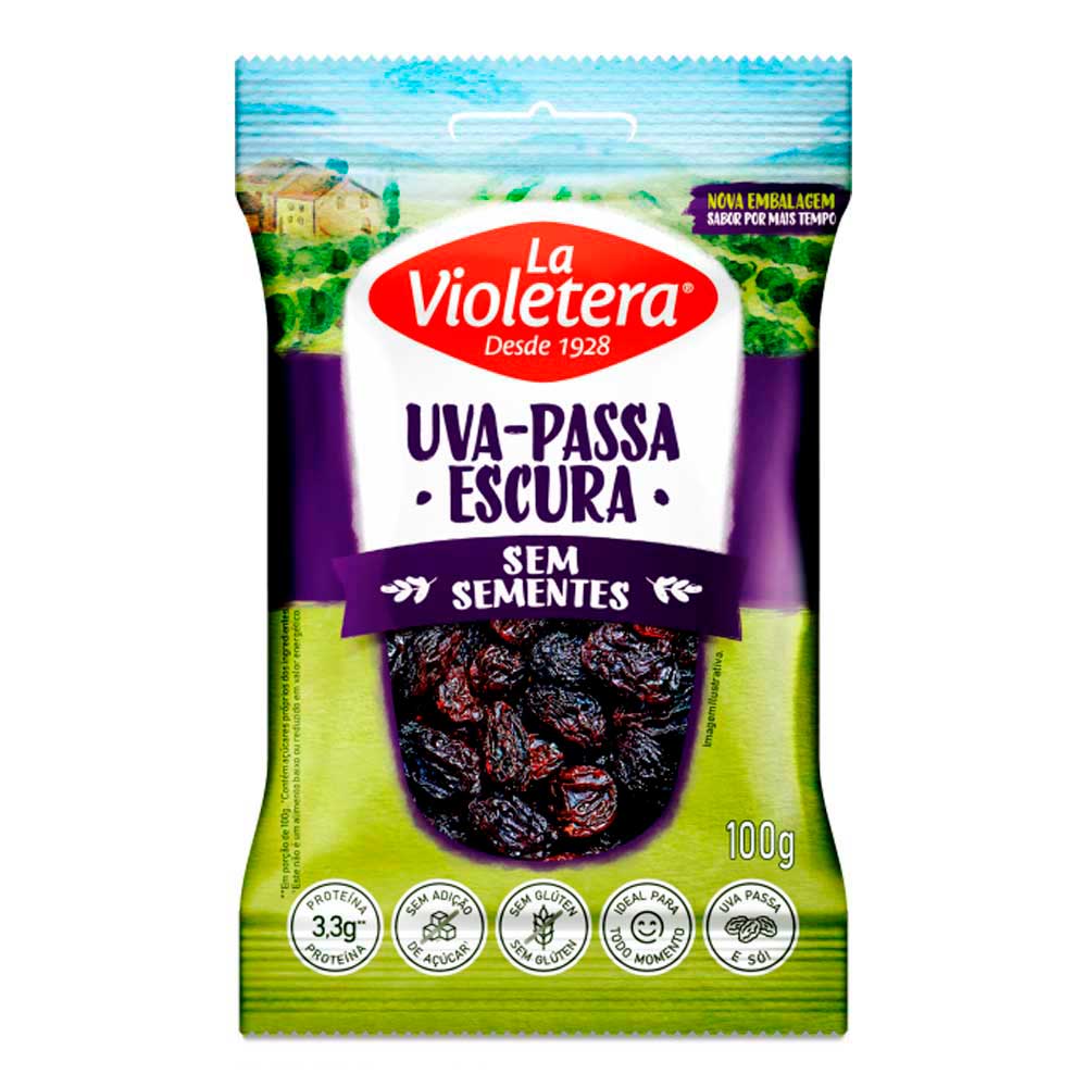 Uva Passa Escura Sem Semente 100g comper