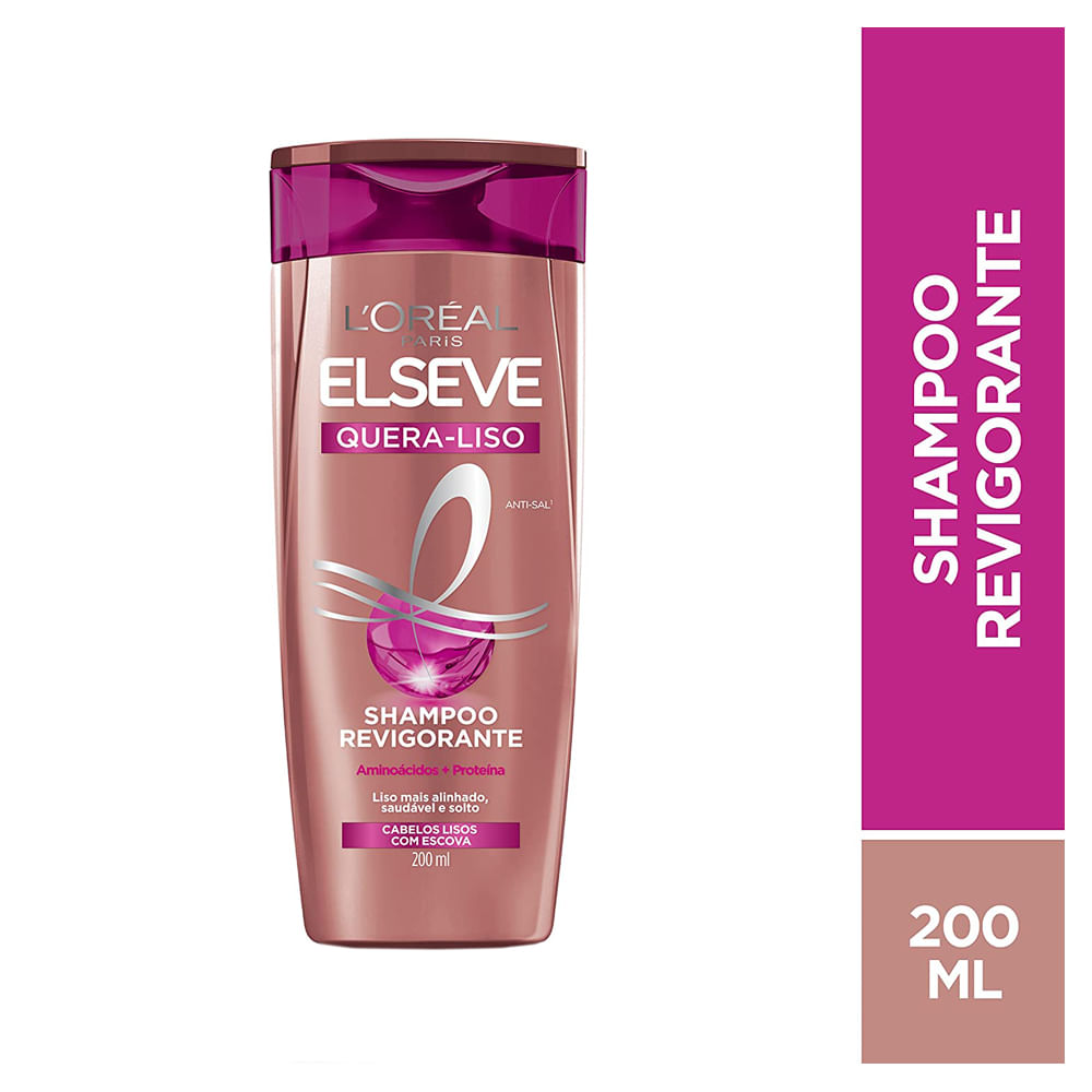 Shampoo Uso Diário Elséve Quera Liso 230°C 200ml