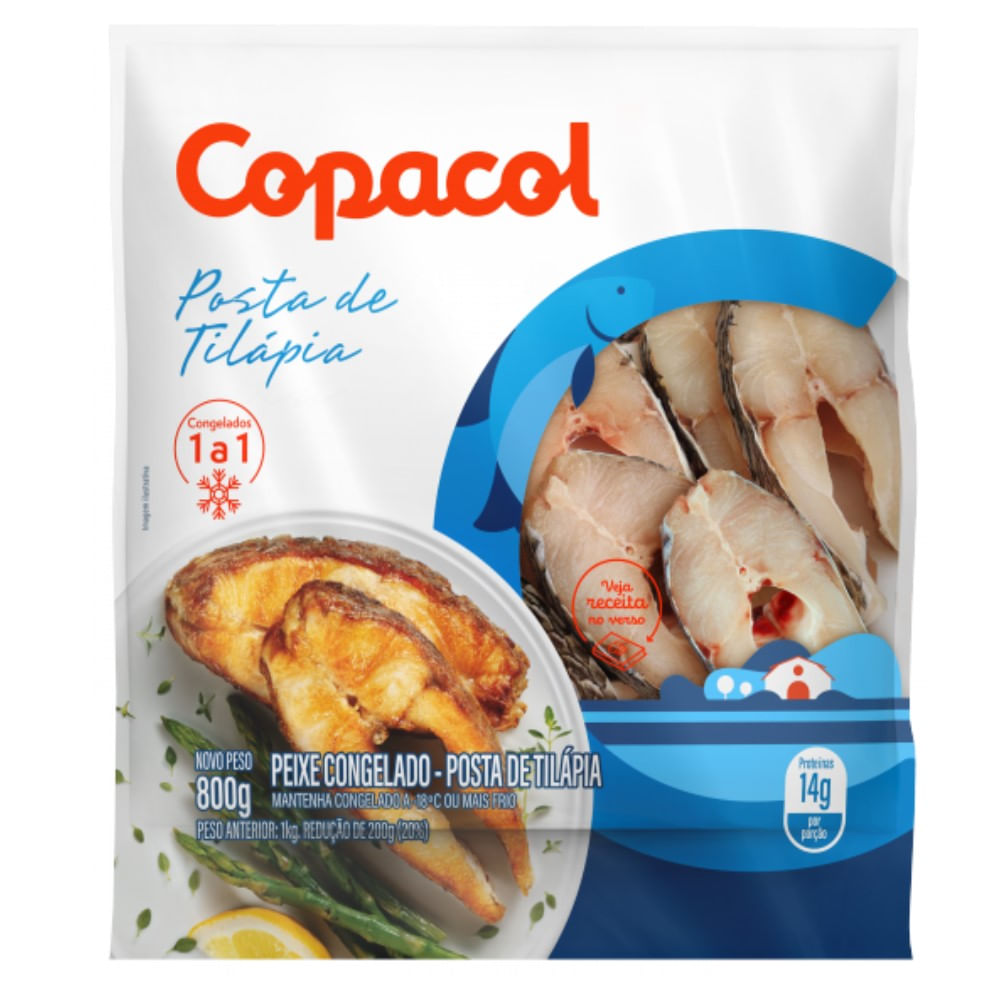 Posta de Tilápia Copacol Congelada 800g