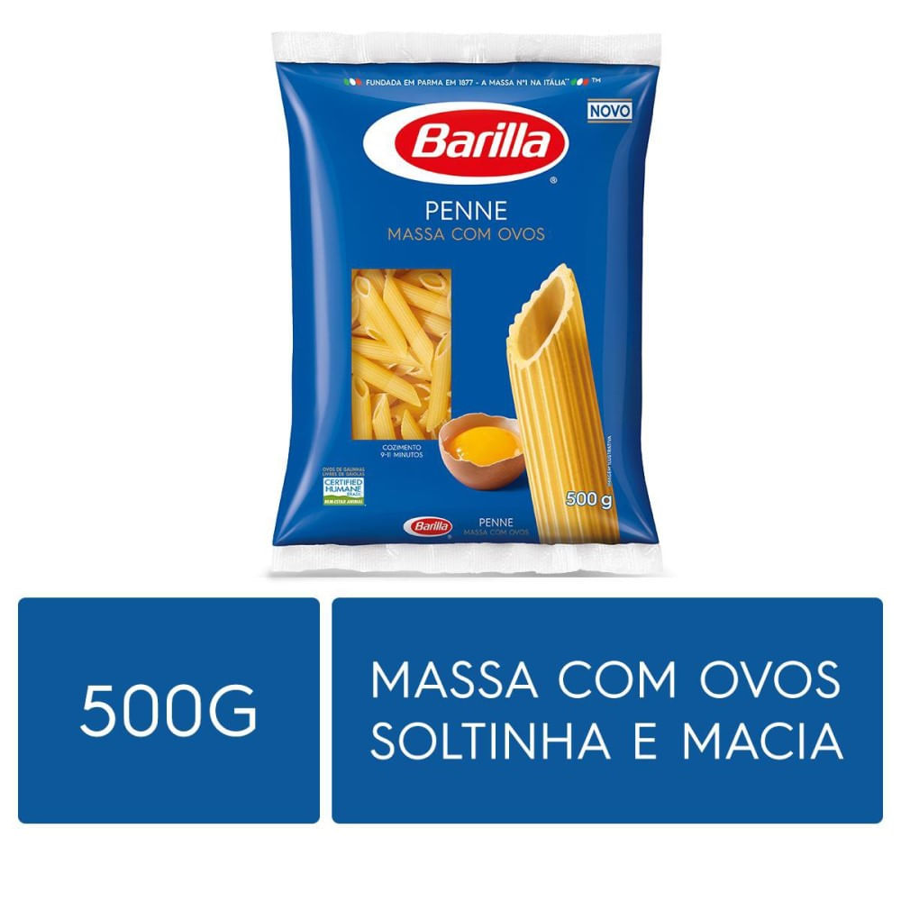 Macarrão Barilla Massa com Ovos Penne Rigate 500g