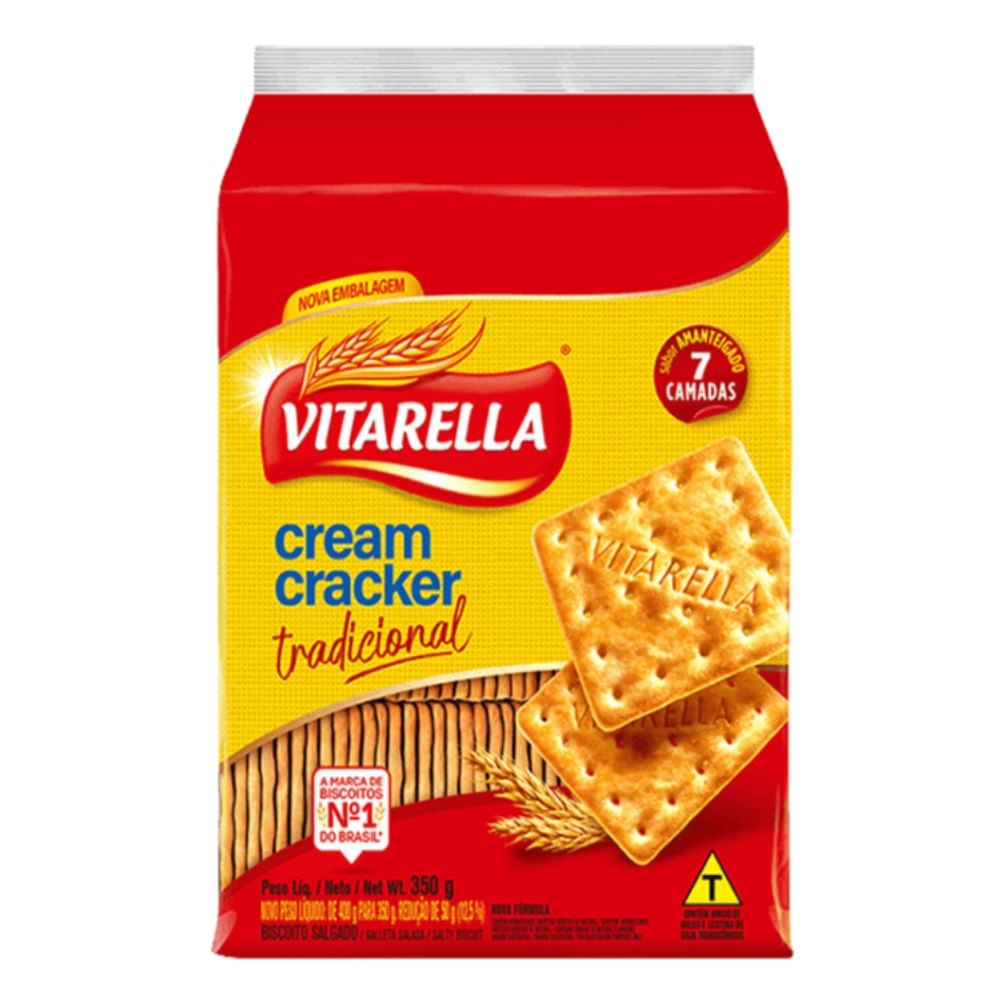Biscoito Vitarella Cream Cracker Tradicional 350g