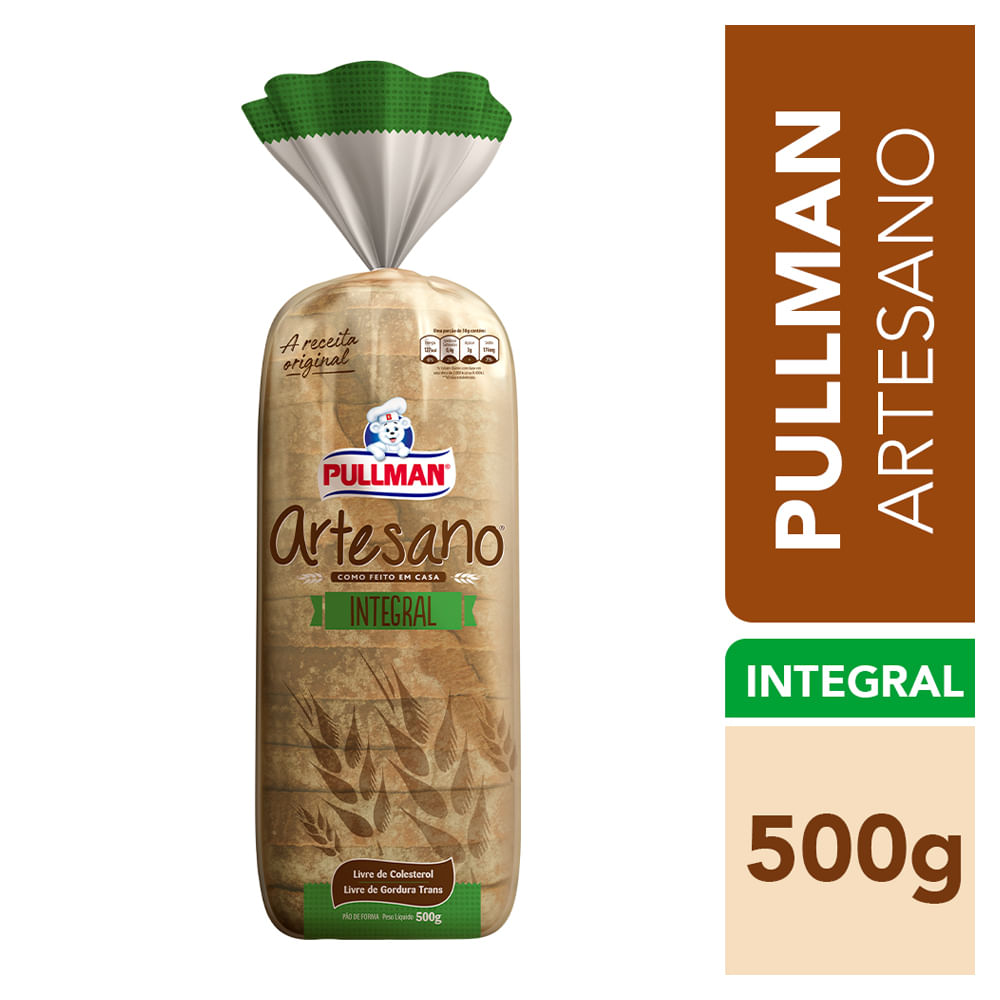 Pão de Forma Pullman Artesano Integral 500g