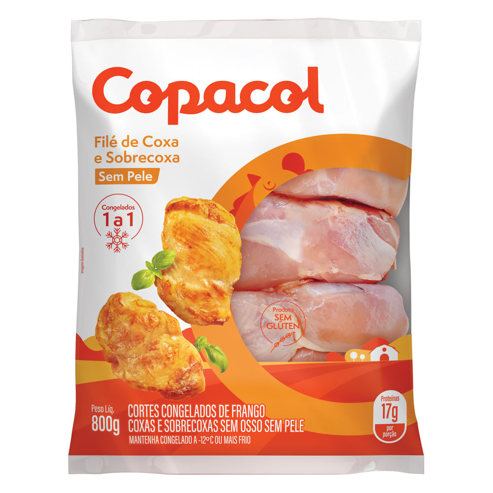 Filé de Coxa e Sobrecoxa de Frango Copacol sem Osso 800g