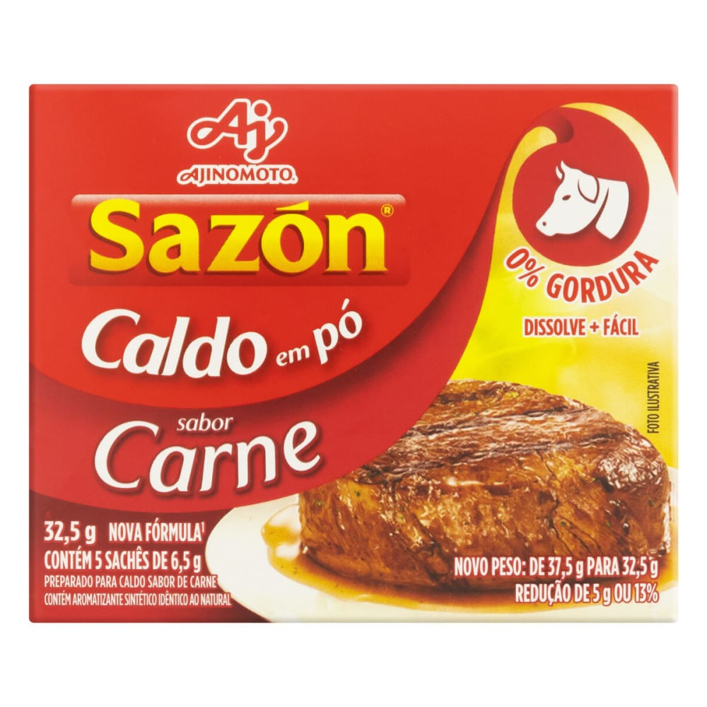 Caldo Pó Sazon Carne 32,5g Com 5