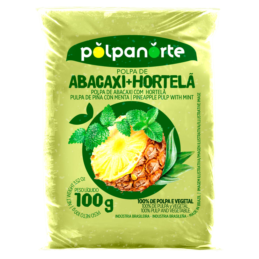 Polpa de Fruta Polpanorte Abacaxi com Hortelã 100g