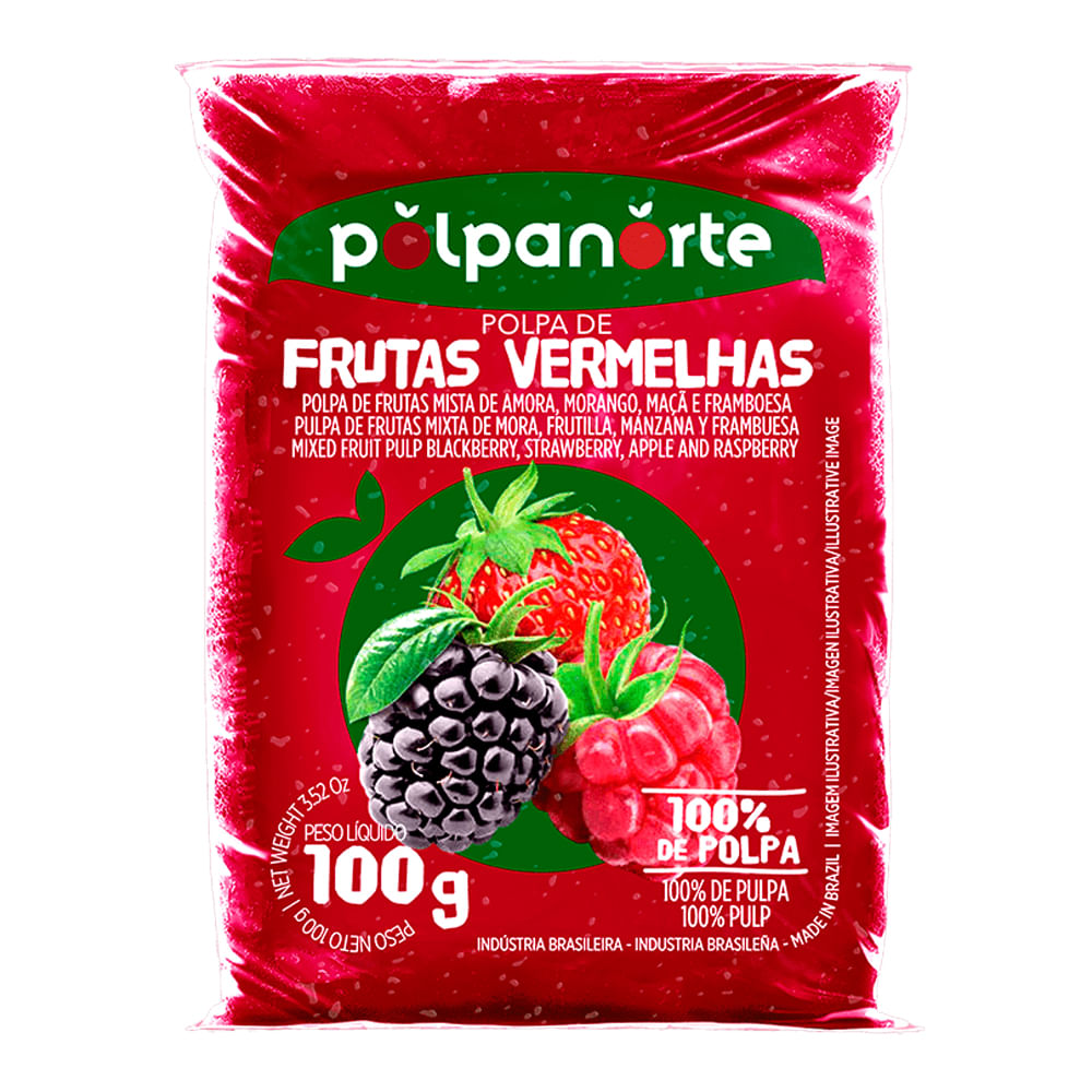 Polpa de Fruta Polpanorte Frutas Vermelhas 100g