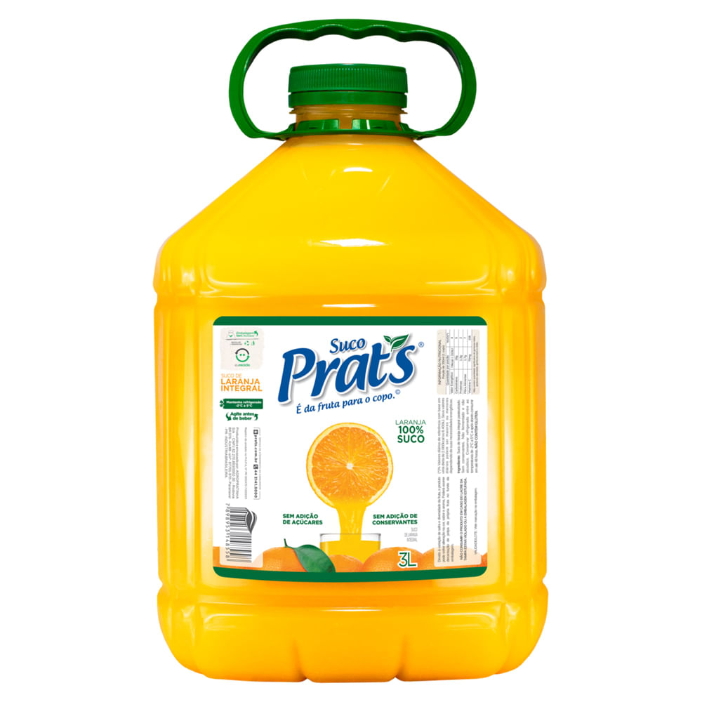 Suco Integral Prats Laranja 3 Litros