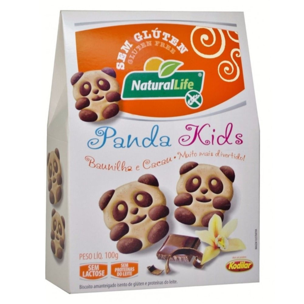 Biscoito Panda Kids Baunilha e Cacau sem Glúten e Lactose 100g