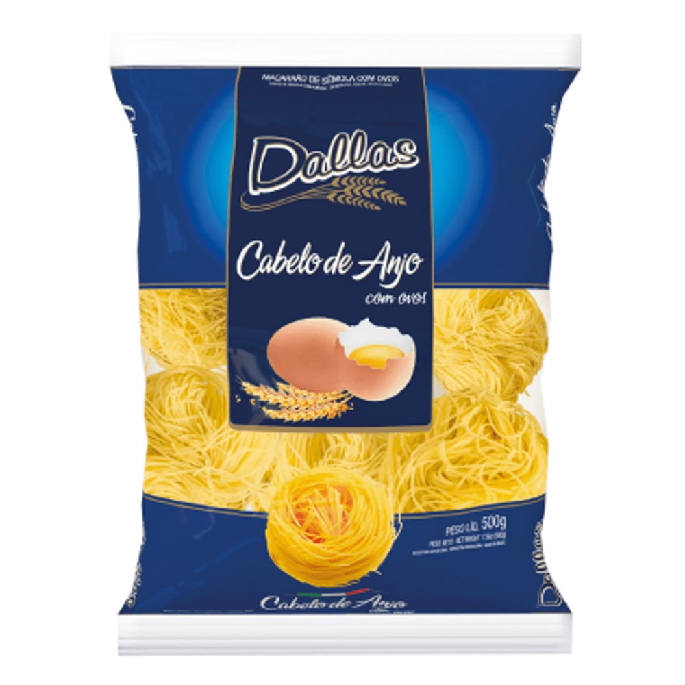 Macarrão Dallas Massa de Sêmola com Ovos Cabelinho de Anjo 500g