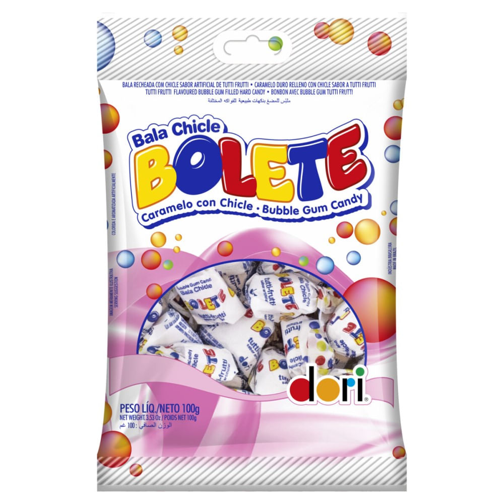Bala Bolete Dori Tutti Frutti Recheio Chicle 100g
