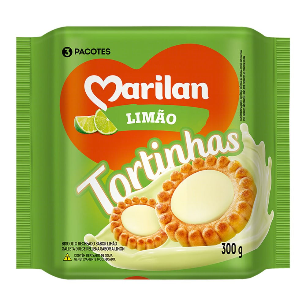 Biscoito Recheado Marilan Tortinhas Limão 300g