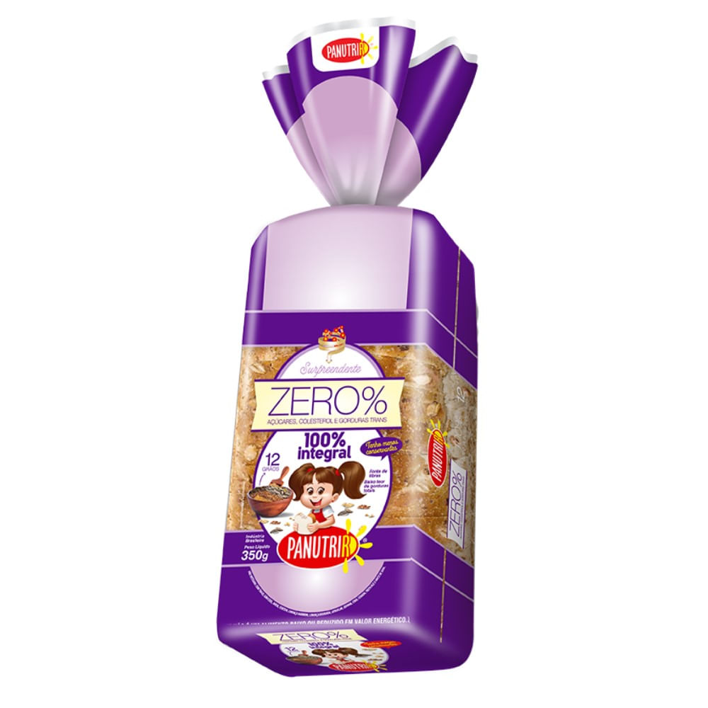 Pão de Forma Panutrir Integral 12 Grãos Zero Açúcar 350g