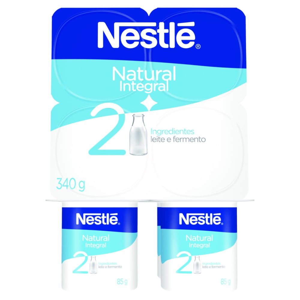 Iogurte Nestlé Integral Natural Bandeja 340g Com 4 Unidades