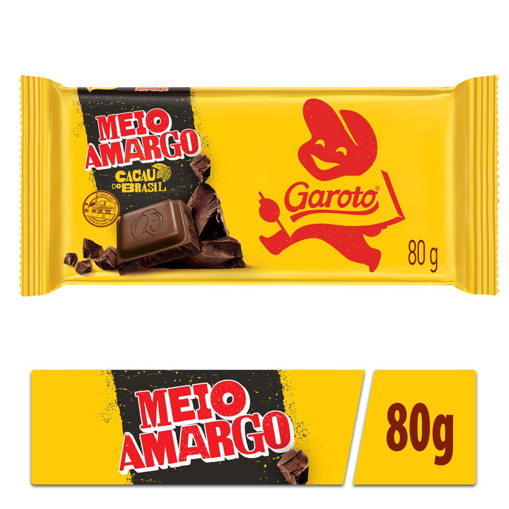 Chocolate Garoto Meio Amargo Tablete 80g