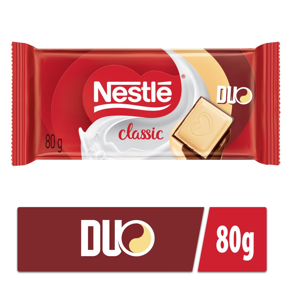 Chocolate Nestlé Classic Duo ao Leite e Branco 80g