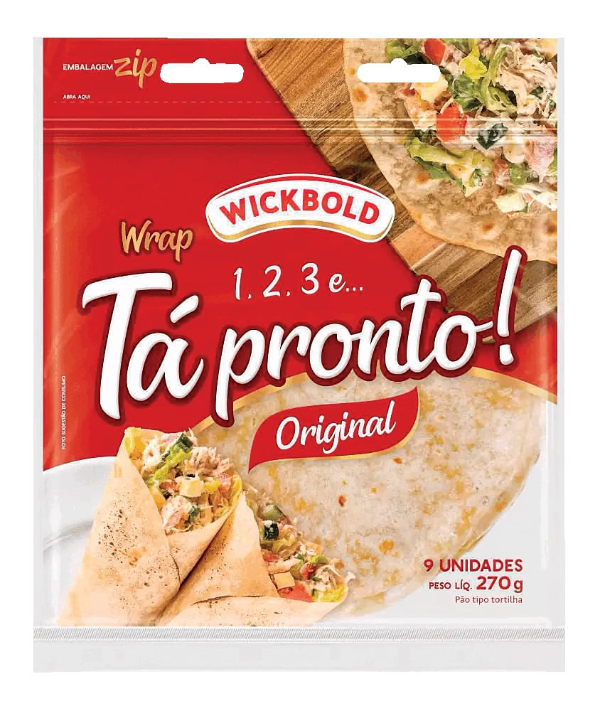 Pão Tipo Tortilha Wickbold Wrap Original 270g Com 9 Unidades