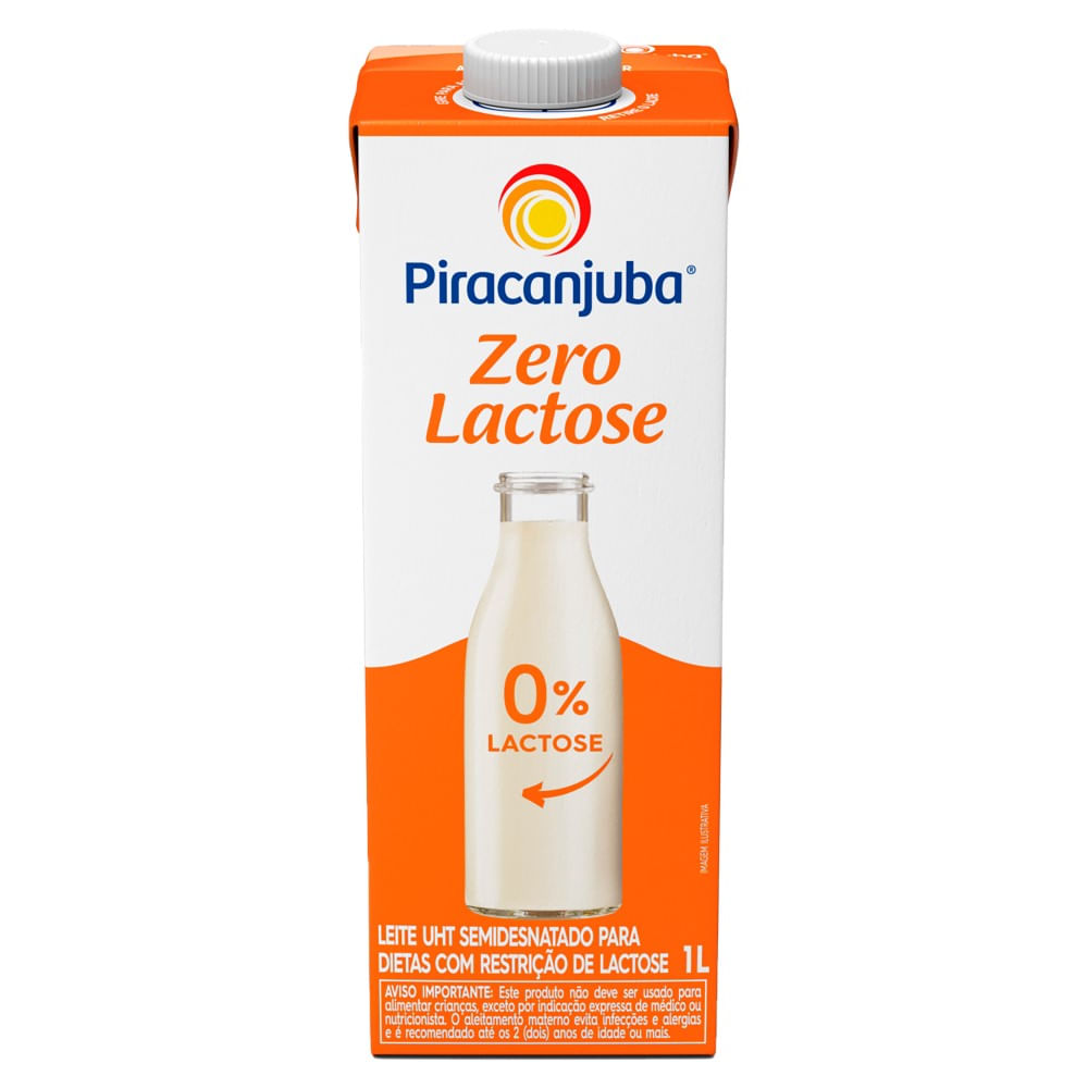 Leite Piracanjuba Zero Lactose Semidesnatado 1 Litro