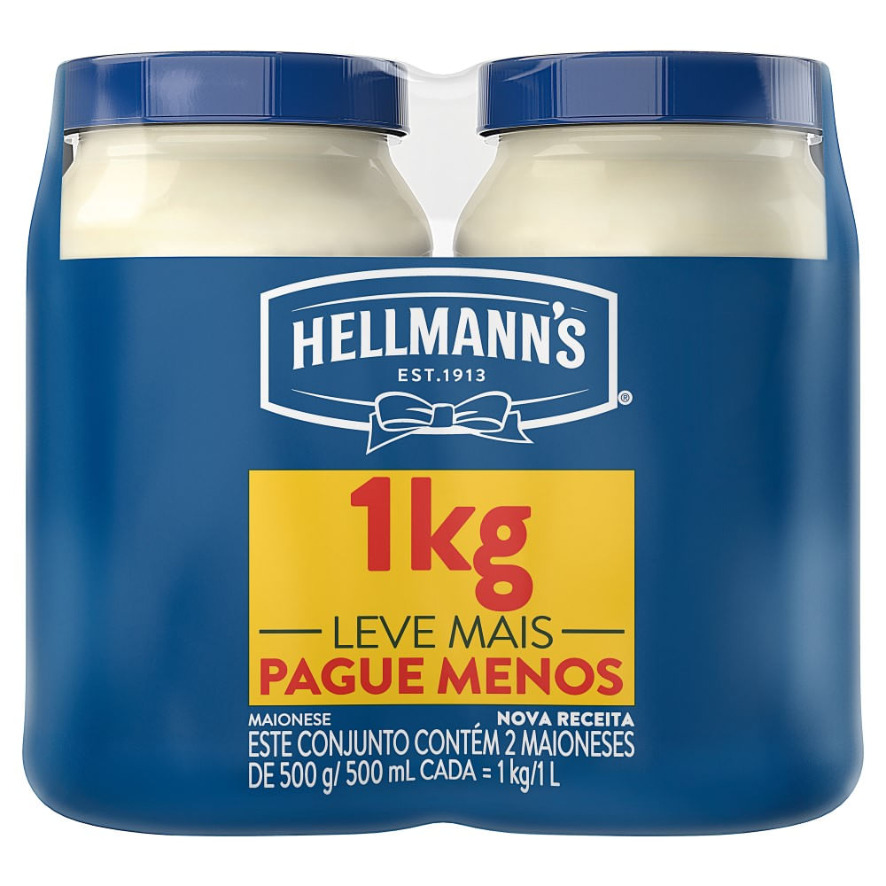 Maionese Hellmanns 500g Com 2 Unidades