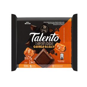 Chocolate Garoto Talento Dark 50 % Cacau com Caramelo Salgado 75g Chocolate Garoto Talento Dark 50 % Cacau com Caramelo Salgado 75g