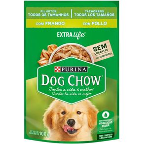 Ração Úmida para Cães Dog Chow Filhotes Sabor Frango ao Molho Sachê 100g