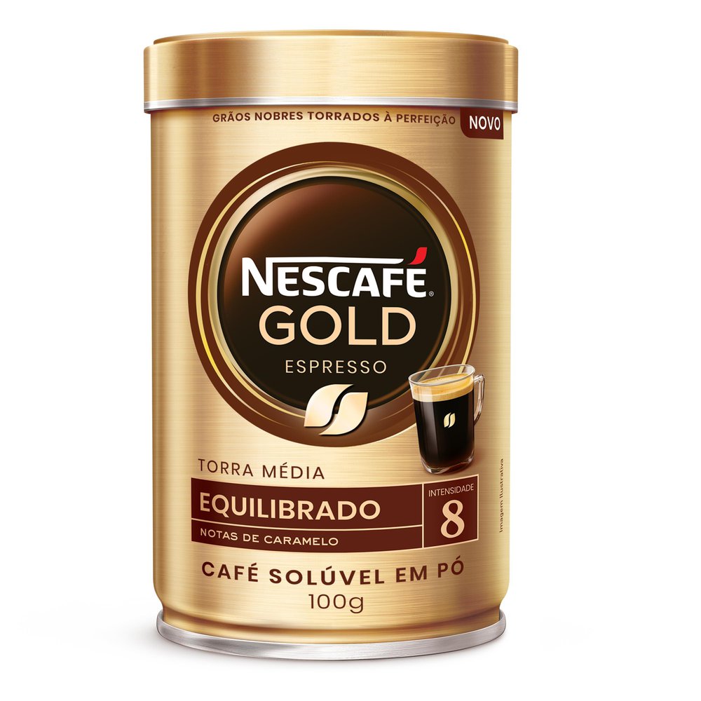 Café Solúvel Nescafé Gold Espresso Equilibrado Intensidade 8 Lata 100g