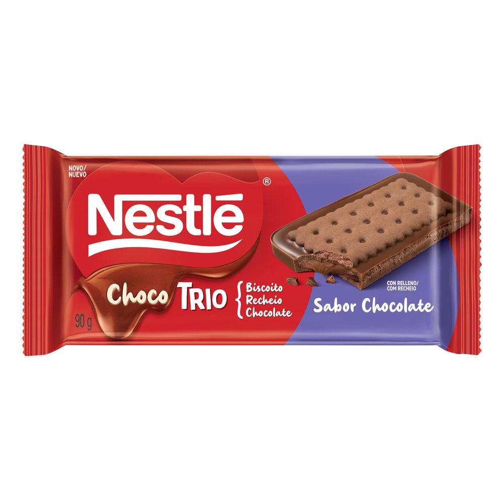 Biscoito Recheado Nestlé Chocotrio Chocolate 90g
