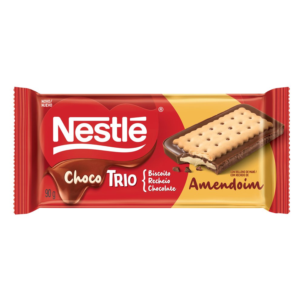 Biscoito Recheado Nestlé Chocotrio Amendoim 90g
