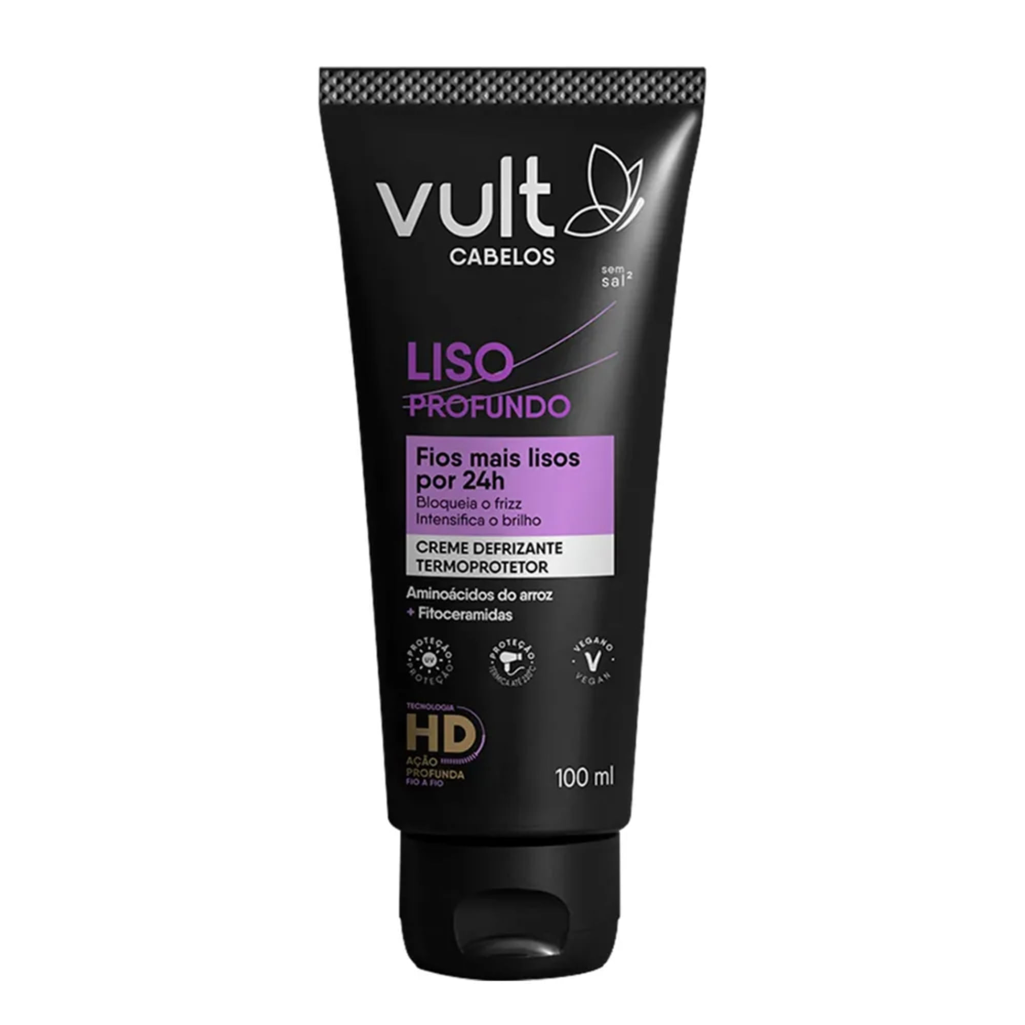 Creme Defrizante Termoprotetor Vult Cabelos Liso Profundo Bisnaga 100ml