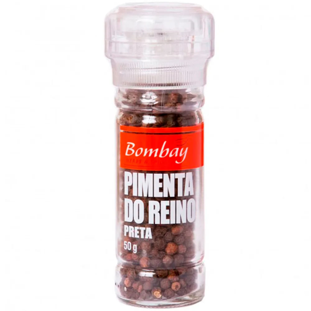 Pimenta do Reino Preta Bombay com Moedor 50g
