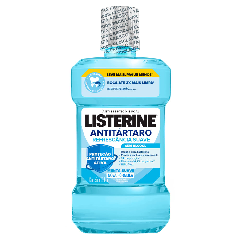 Enxaguante Bucal Listerine Antitártaro Zero Álcool 500ml