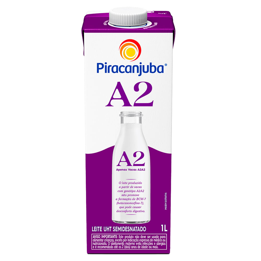 Leite Piracanjuba A2 Semidesnatado 1L