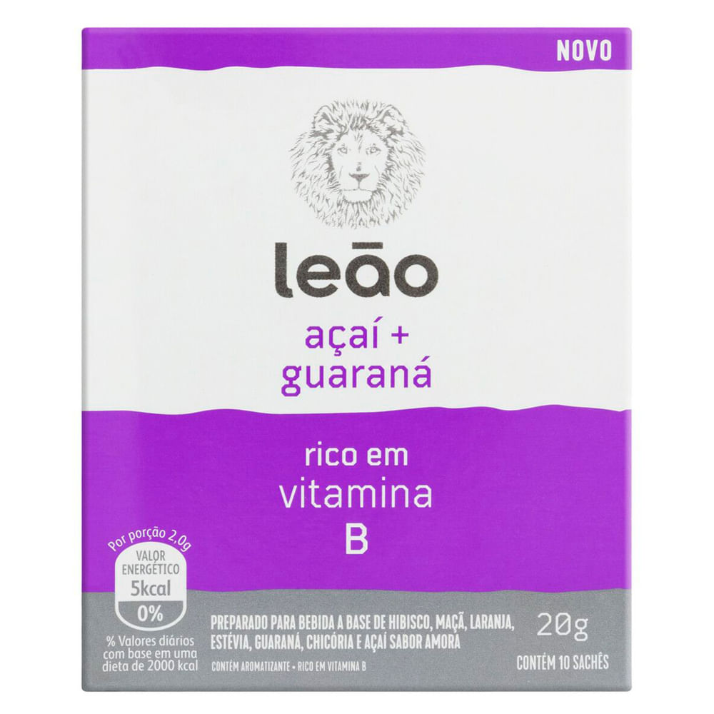 Chá Leão Açaí e Guaraná | Com 10 Sachês