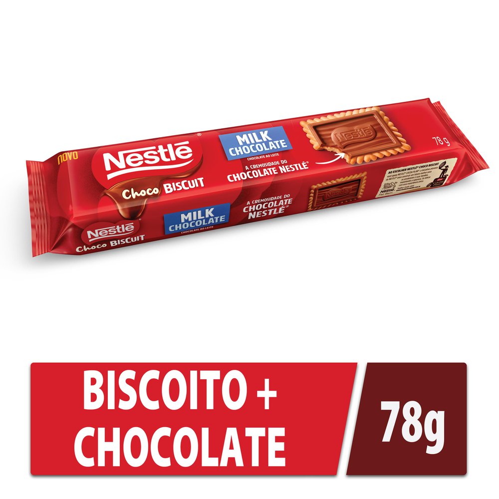 Biscoito Nestlé Choco Biscuit Chocolate ao Leite 78g