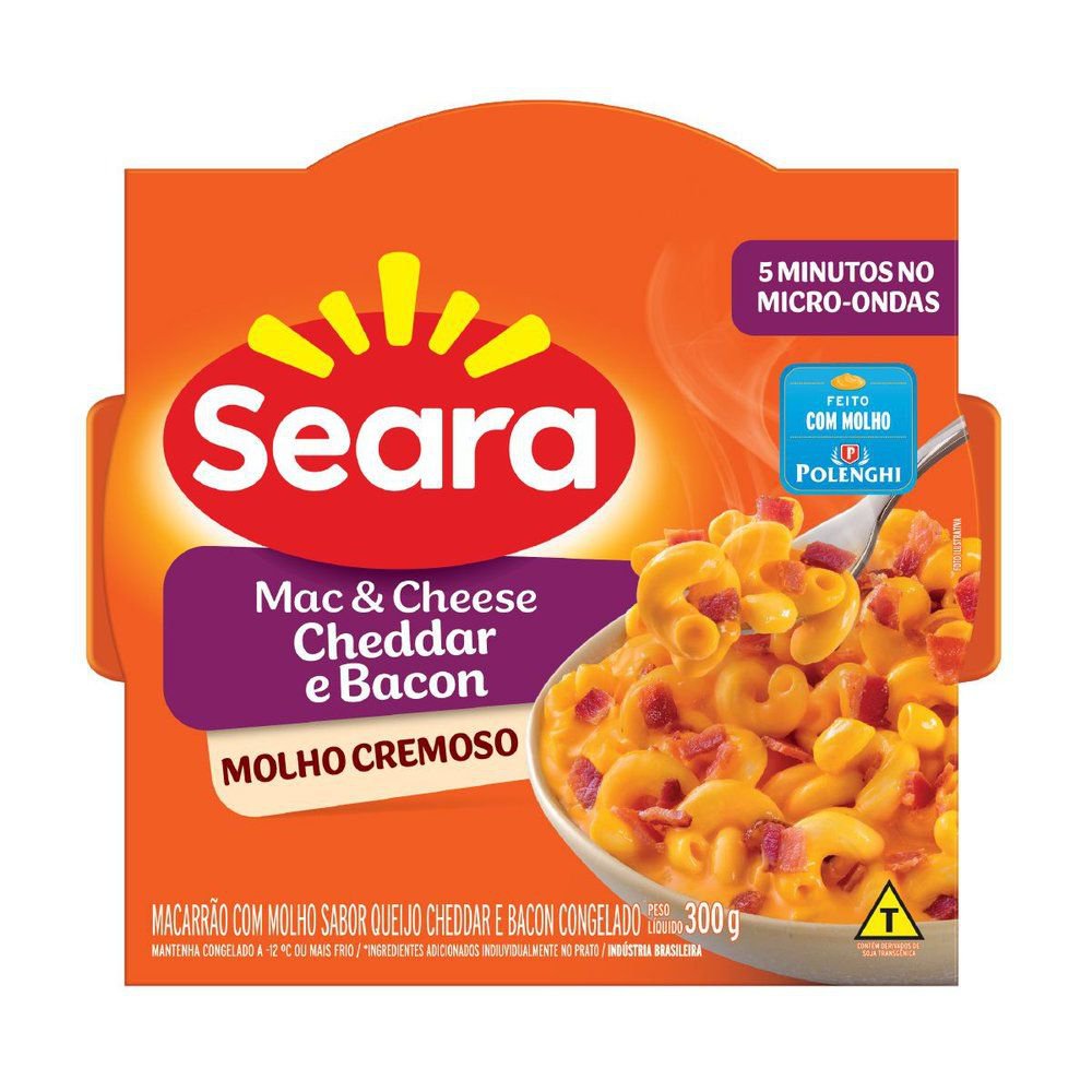 Mac & Cheese Cheddar e Bacon Seara 300g