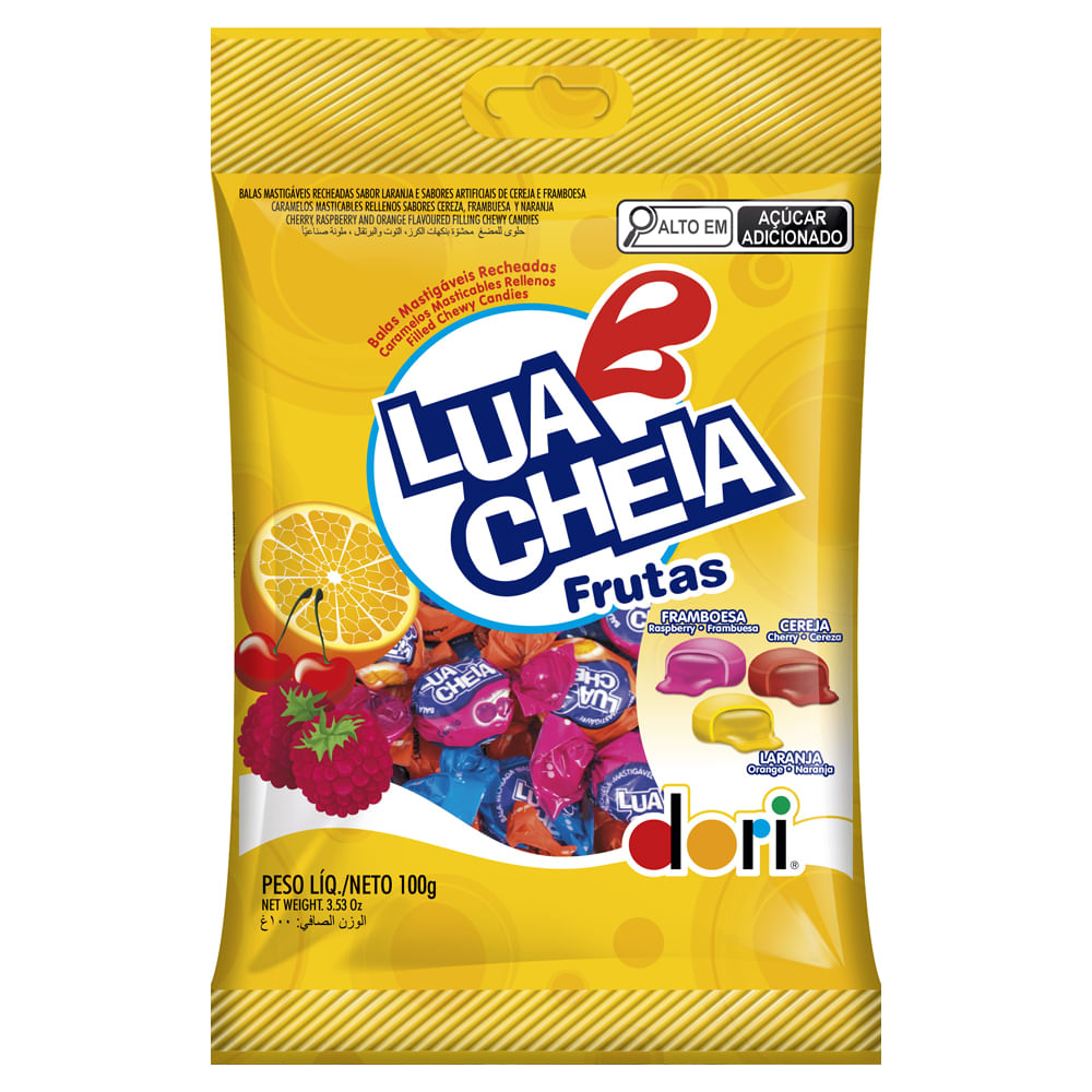 Bala Mastigável Dori Lua Cheia Frutas Sortidas 100g