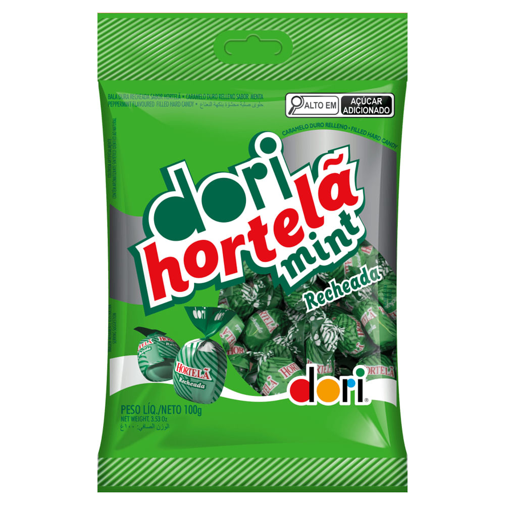 Bala Dura Dori Hortelã Recheada 100g