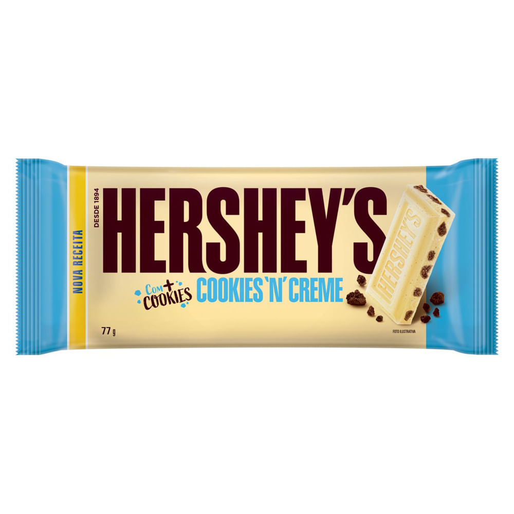 Chocolate em Barra Hersheys CookiesN Creme Branco 77g