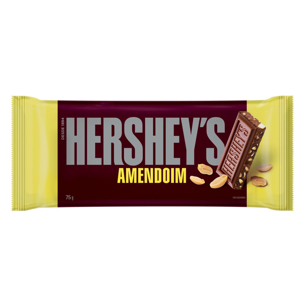 Chocolate em Barra Hersheys ao Leite com Amendoim 75g