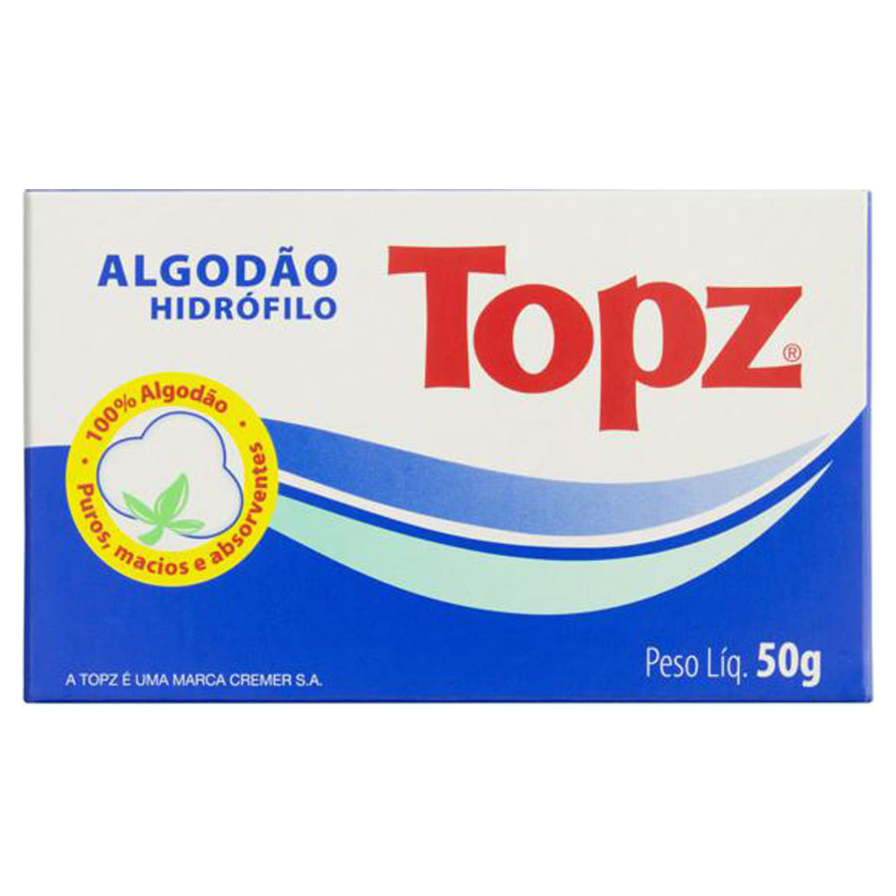 Algodão Topz Hidrófilo Rolo 50g
