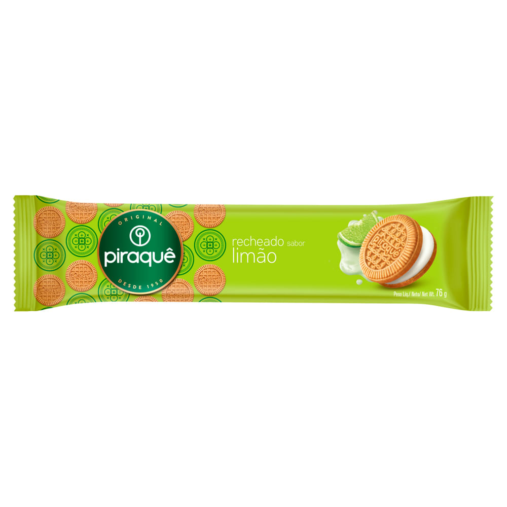 Biscoito Recheado Piraquê Limão 76g