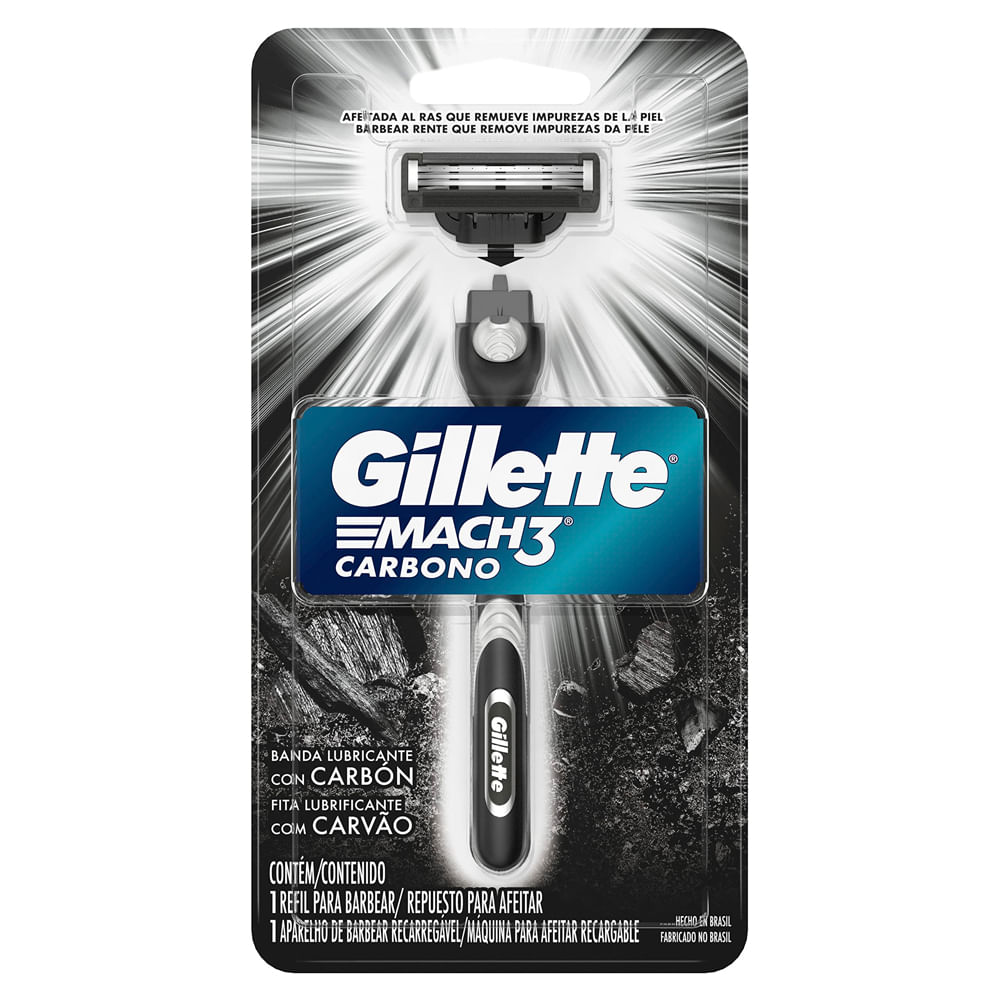 Aparelho para Barbear Gillette Mach 3 Carbono