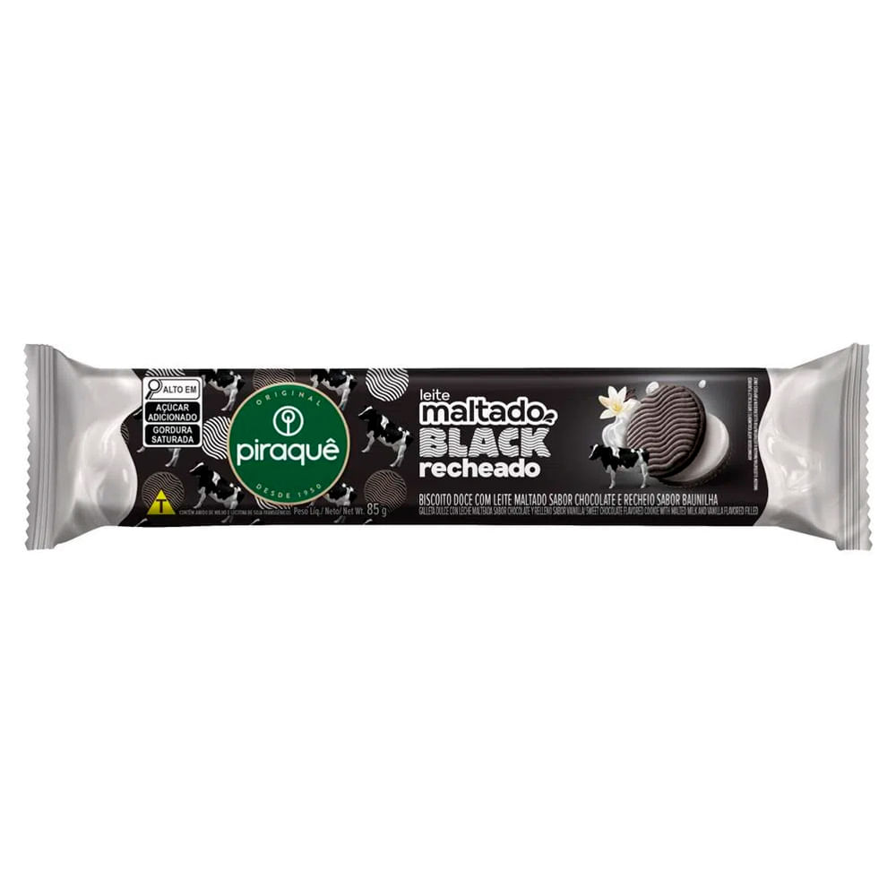 Biscoito Leite Piraquê Maltado Black 85g