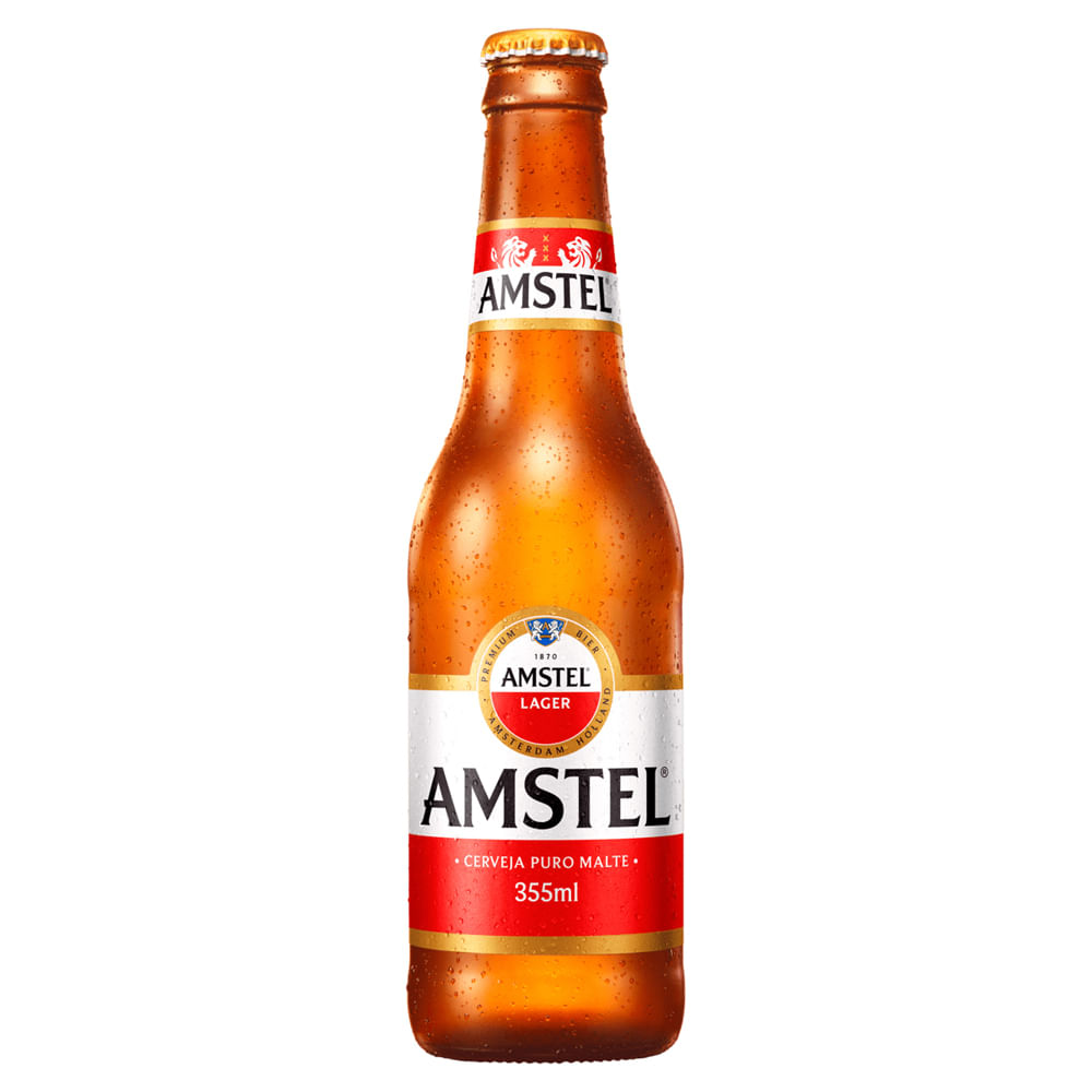 Cerveja Amstel Lager Puro Malte Long Neck 355ml