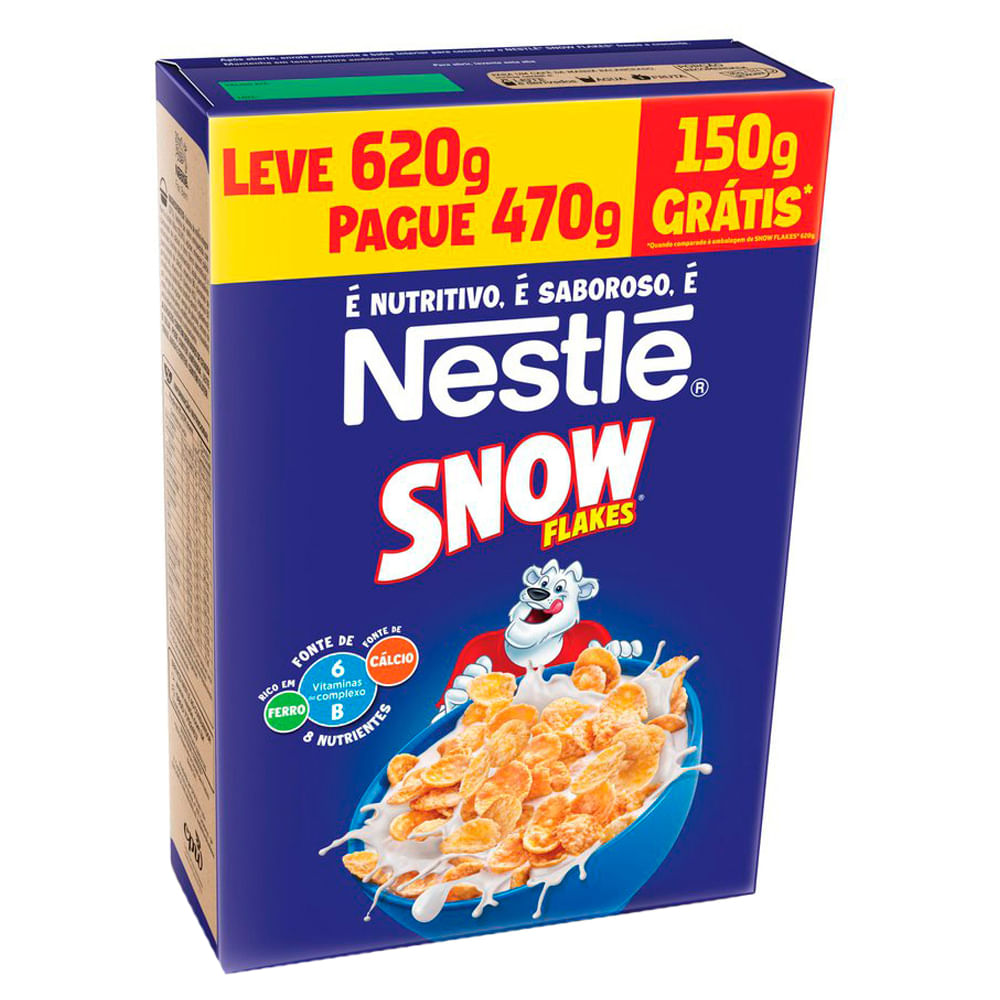 Cereal Matinal Nestlé Snow Flakes Caixa Leve 620g Pague 470g