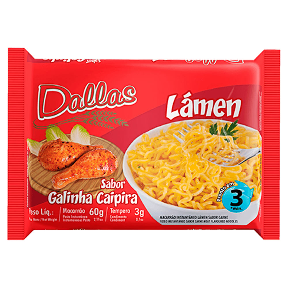 Macarrão Instantâneo Dallas Lámen Galinha Caipira 63g