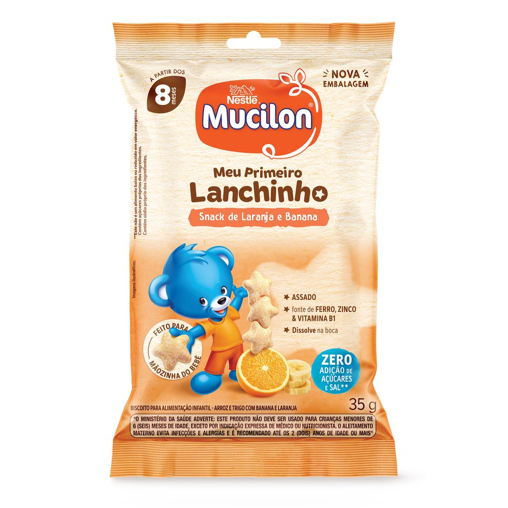 Snack Nestlé Mucilon Meu Primeiro Lanchinho Laranja e Banana 35g