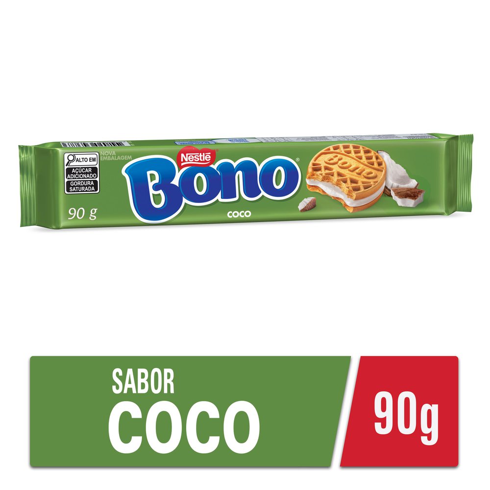 Biscoito Recheado Nestlé Bono Coco 90g