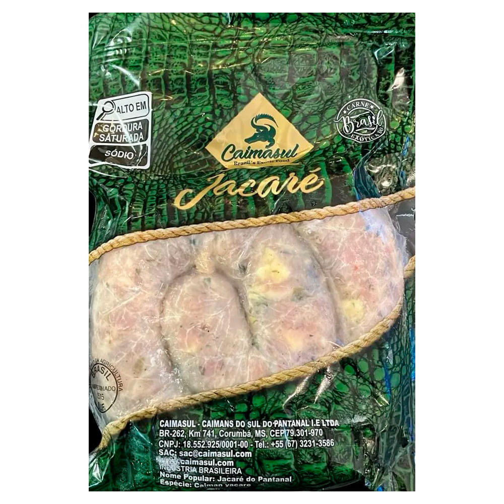Linguiça de Jacaré Caimasul Congelada 500g