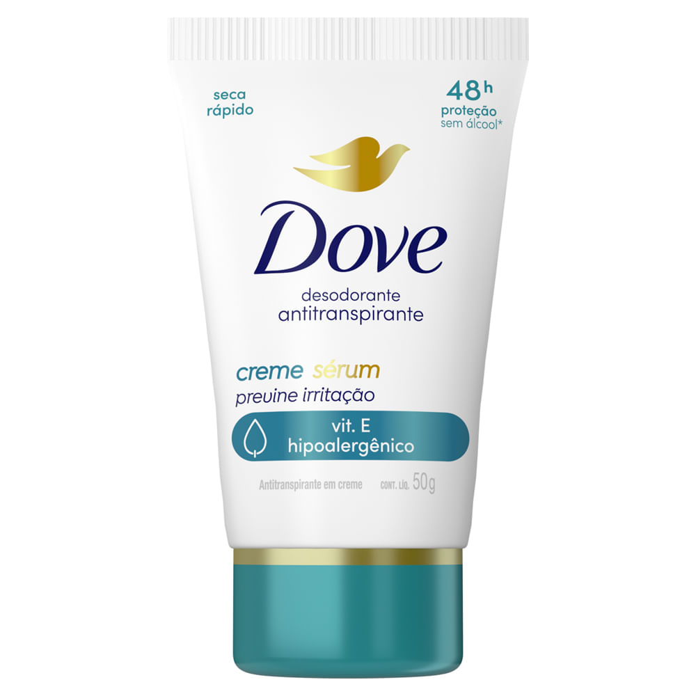 Desodorante em Creme Dove Feminino Sérum Vitamina E Hipoalergênico Previne Irritação 50g